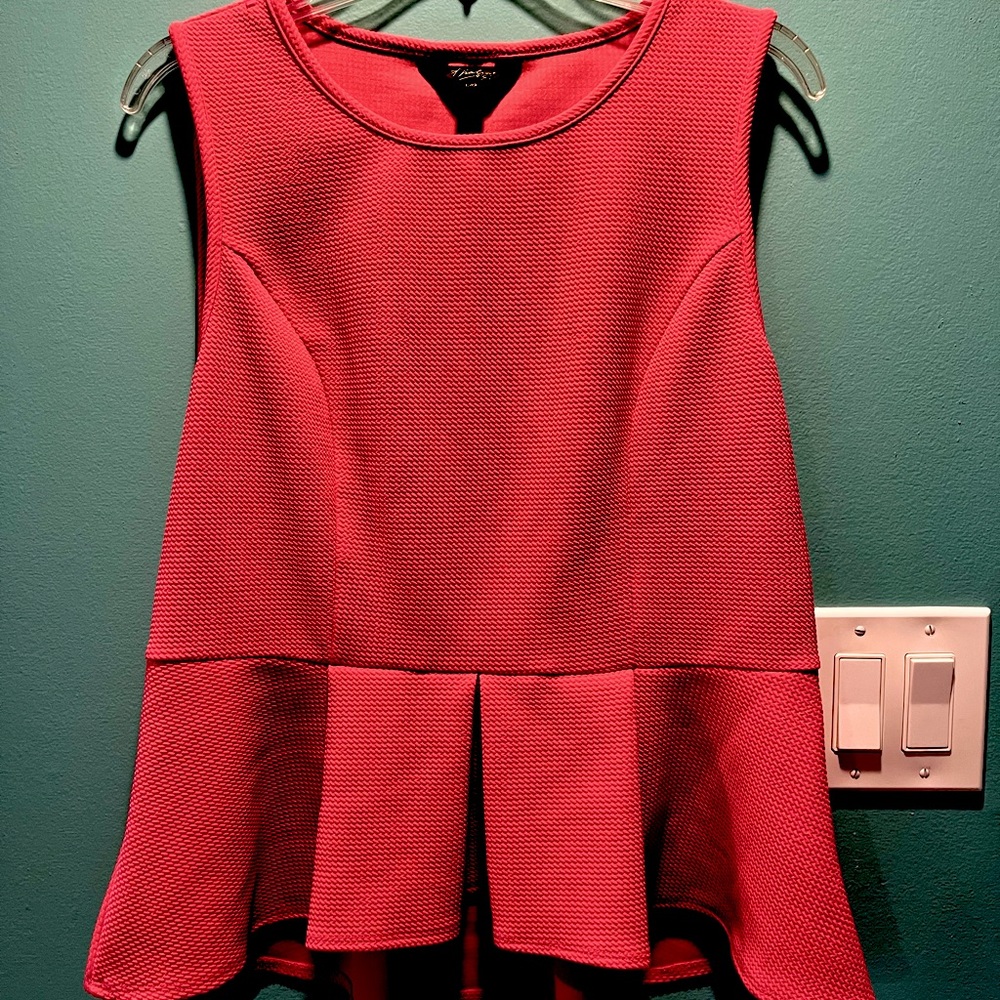 Coral peplum top